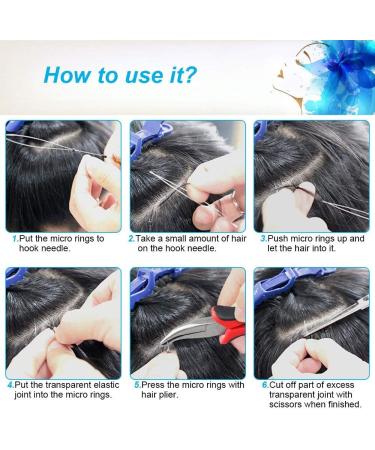 100 PCS Silicone Beads Hair Extension Kit - Micro Rings Hook Needle Pulling Loop & Plier Tool - Perfect for DIY Hair Extensions - Buy Online on GoSupps.com