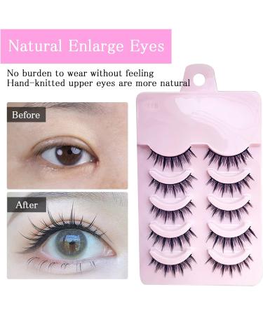 5 Pairs Natural False Eyelashes 3D Artificial False Eyelashes Natural Look Individual Fake Eyelashes Self-adhesive Reusable Eyelashes 15mm Fake Lashes Eyelashes Waterproof Faux Cils Extension Effect (Black) - Buy Online on GoSupps.com
