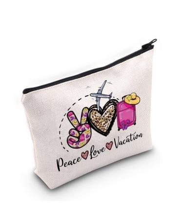 Wumpa cosmetic bag for girls weekend make-up for girls gift peace love vacation make-up zipper bag for hen party merchandise Peace Vacation