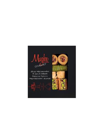 Deluxe Baklava Box with Wonderful Pistachios - 150g | Turkish Bitesize Sweets by Mughe Gourmet | Festive Holiday Gift - Buy Online on GoSupps.com