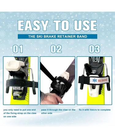 Vecacosic 6/8 Pcs Ski Brake Retainer Strap - Non-Breakable Universal Black Ski Brake Bands for Snowboard - Outdoor Sports Gear - Buy Online on GoSupps.com