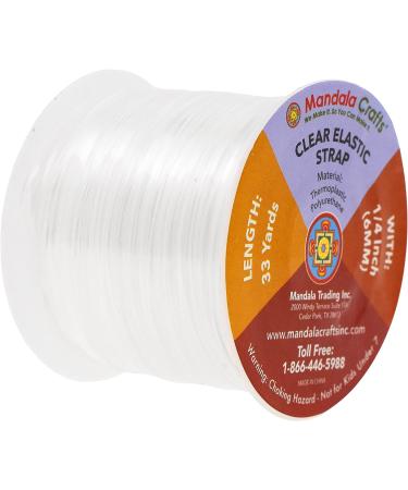 Mandala Crafts 1/4 Inch Clear Elastic for Sewing - 33 Yards | Transparent Elastic Band for Bra, Lingerie, Swimwear - Buy Online on GoSupps.com