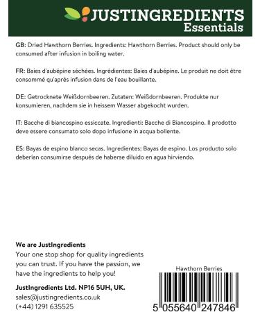 JustIngredients Essentials Hawthorn Berries 500g | Premium Quality - Shop Now! - Buy Online on GoSupps.com