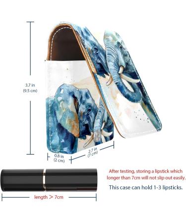 Buy Elephant Love Mom Leather Lipstick Case - Mini Organizer with Mirror | Perfect Lip Gloss Holder for Travel | Shop Internationally - Buy Online on GoSupps.com