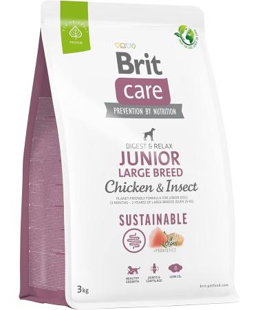 Brit Care Dog Sustainable Junior Large Breed Chicken & Insect Dry Dog Food 3 kg - Buy Online on GoSupps.com