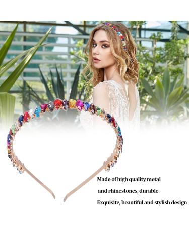Buachoi Rhinestone Headband - Fashionable Pearl & Crystal Hair Accessories for Weddings Birthdays Parties | Colorful Women's Headdress - Buy Online on GoSupps.com