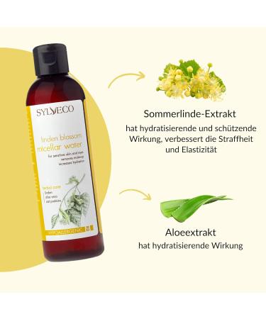 Sylveco Micelle Water with Linden Blossom 200ml - Gentle Makeup Remover for Sensitive Skin | Vegan Natural Cosmetics - Buy Online on GoSupps.com