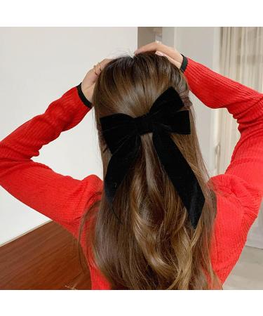 Hair Bows for Women 2PCS French Velvet Hair Bow Clips with Ribbon Large Cute Bow Clips for Women Soft Bow Barrette for Teen GirlsHair Bow Clips - Buy Online on GoSupps.com