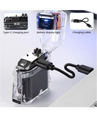 2024 Transparent Pink Flash Electric Lighter USB Electronic Lighter Waterproof and Windproof Rechargeable Lighter for Camping(B2) - Buy Online on GoSupps.com