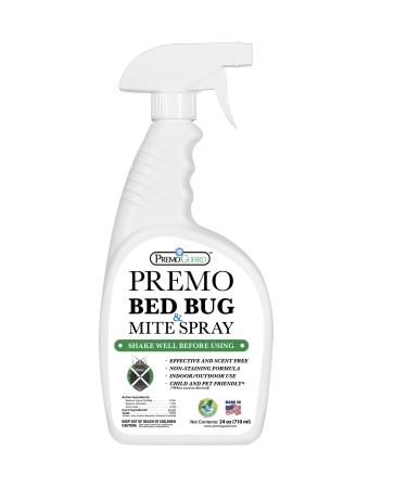 Bed Bug & Mite Killer Spray by Premo Guard 24 oz  Fast Acting Bed Bug Treatment  Stain & Scent Free  Child & Pet Safe  Best Extended Protection  Natural & Non Toxic Formula 24 Fl Oz (Pack of 1)