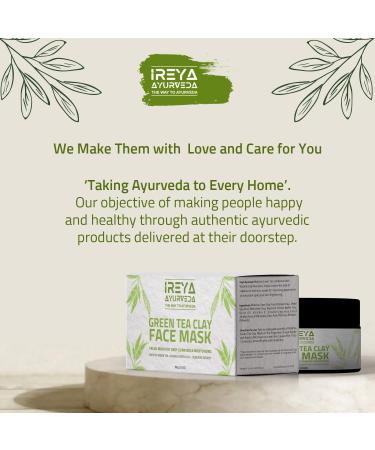 Hydrating Green Tea Clay Mask - Deep Cleansing Facial Mask with French Green Clay Kaolin Vitamin E & Aloe Vera - Buy Online on GoSupps.com