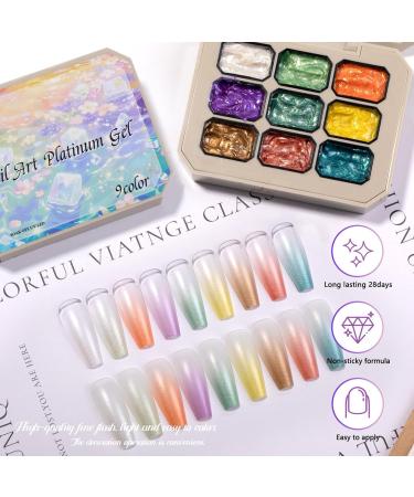 Sghtil color gradient gel for gradient drawings 9 colors palette nail design accessories art tools for women manicure painting - Buy Online on GoSupps.com