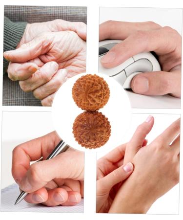 Healeved Massage Tools - 2 Piece Yellow Wooden Hand Exercise Balls | Baoding Mini Fitness Massage Spheres for Health & Relaxation - Buy Online on GoSupps.com