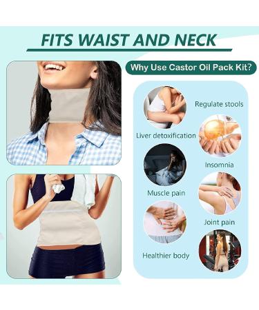 Organic Castor Oil Wrap Set for Liver Detox - Adjustable Elastic Band Ideal for Neck & Body Compression - Buy Online on GoSupps.com