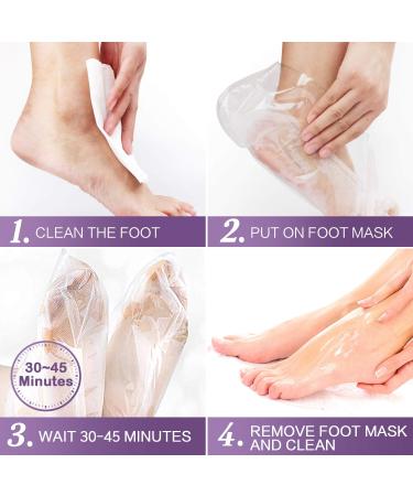 3 Pack Lavender Foot Peel Masks for Smooth, Soft Feet - Natural Exfoliation for Dry, Dead Skin and Callus Repair - Buy Online on GoSupps.com
