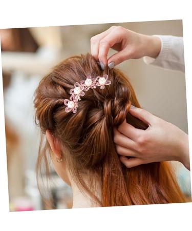 Angoily hair comb top clip alloy rhinestones pearl hair clip ponytail Korean version flowers flower pearl the flowers temperament comb Miss spring hair jewelry headgear large back of head - Buy Online on GoSupps.com