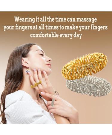 12-Piece Acupressure Ring Set: 6 Golden & 6 Silver Finger Massage Rings for Stress Relief & Pressure Reduction - Buy Online on GoSupps.com
