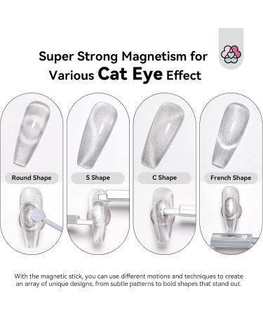SAVILAND 9PCS Nail Magnet: Cat Eye Gel Nail Polish Magnet Tools Set Strong Suction Cat Eye Magnet for Nails Cat Eye Effect Double Ended Nail Art Tools 9PCS Cat Eye Gel Magnet - Buy Online on GoSupps.com