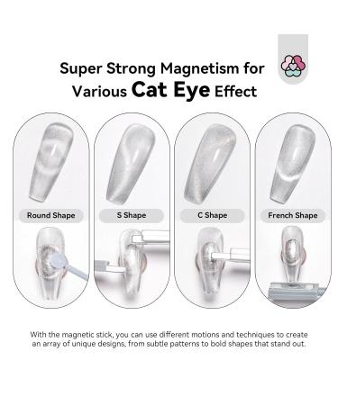 Buy Saviland Cat Eye Magnetic Nail Polish Set 9PCS Magnet Tools for Stunning Cat Eye Effects | Strong Suction & Double-Ended Design Perfect for Salon Art - Buy Online on GoSupps.com