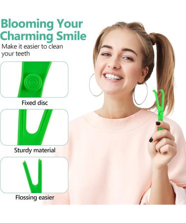 Chengu 10-Piece Reusable Dental Floss Holder Set - Eco-Friendly Flosser & Handle for Effective Oral Care (Blue & Green - Buy Online on GoSupps.com