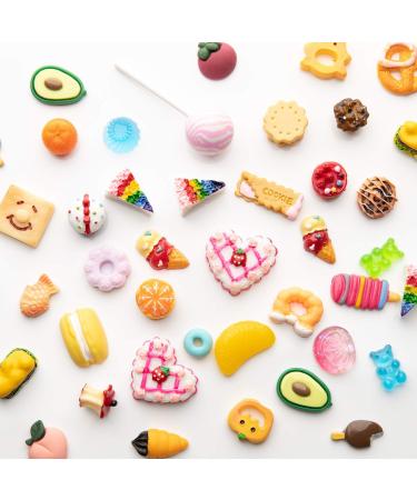 Slime Charms Food Set - 25pcs Mixed Lot Resin Flatback Cute Food Charms for DIY Crafts and Scrapbooking - Buy Online on GoSupps.com