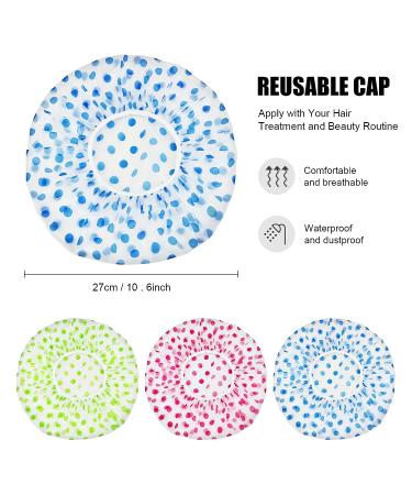 Reusable Waterproof Shower Caps for Women - 6 PC Set for Spa, Salon, and Bath - Elastic Band Hair Cap for Ladies and Kids - Buy Online on GoSupps.com