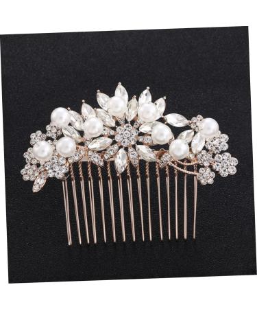 DOITOOL Tiara Pearl Comb Rhinestone Barrettes Fashion Headwear Crystal Hair Comb Bridal Hair Clip Bride Hair Comb Photography Props Wedding Headdress Headgear Hair Accessories - Buy Online on GoSupps.com