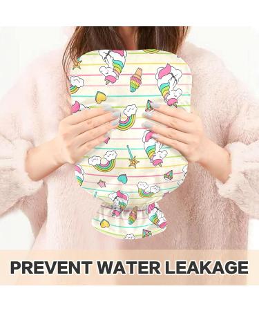 Naanle Rainbow Unicorn Hot Water Bottle - 1L Transparent Heat Bottle for Pain Relief & Therapy | Ideal Bed & Hand/Foot Warmer - Buy Online on GoSupps.com