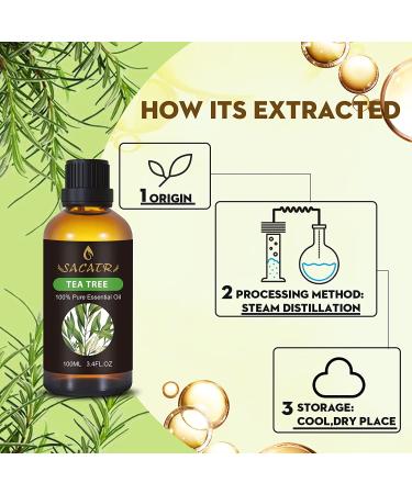 Organic Tea Tree Essential Oil for Cleansing Breakouts & Dandruff - 100% Pure & Natural for Skin, Hair, and Diffuser - Buy Online on GoSupps.com