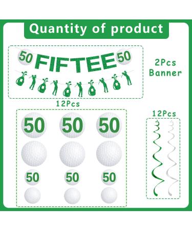 Gameza 50th Birthday Decorations - 14PCS Golf Birthday Party Decorations 50th Birthday Decorations for Women Men Golf Glitter Fiftee Banner Hanging Swirls 50th Golf Theme Bday Party Decorations Green 50th - Buy Online on GoSupps.com
