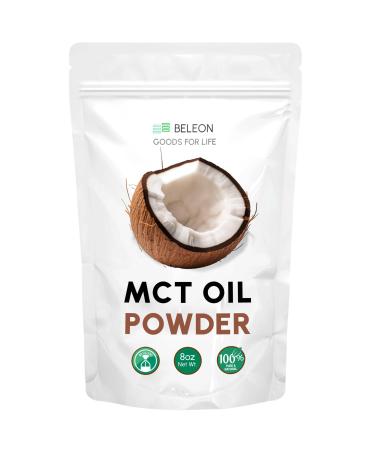 MCT Oil Powder 8 oz - Prebiotic Nutritional Supplements for Coffee Creamer Quickly Fuel for Body and Brain MCT Oil 8 Ounce (Pack of 1)