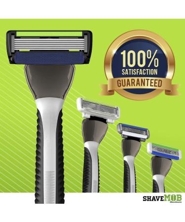 ShaveMOB 6-Blade Men's Razor Kit - Flex Head Handle with Trimmer + 12 Refills | The Caveman Shaving Kit 12 Pack - Buy Online on GoSupps.com