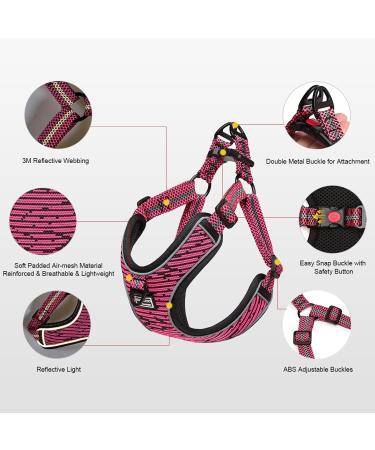 Suredoo Adjustable Dog Harness for Small & Medium Dogs | No Pull Reflective Safety Harness for Puppies - Soft & Comfortable (Small Pink) - Buy Online on GoSupps.com
