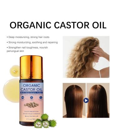 WBTQWJ Organic Castor Oil With Anti-Spill Roll On 100% Castor Oil Cold-Pressed for Hair Growth Eyebrows and Skin Nursing.-1Pcs - Buy Online on GoSupps.com