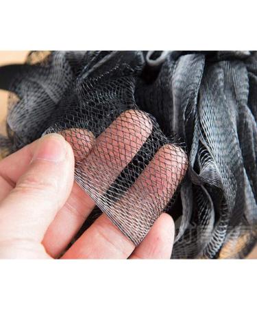 Set of 2 Large Size Black Bath Sponge Shower Pouf Body Scrubber | Rich Foam Mesh Bath Sponge for Comfortable and Fashionable Bathing Experience - Buy Online on GoSupps.com