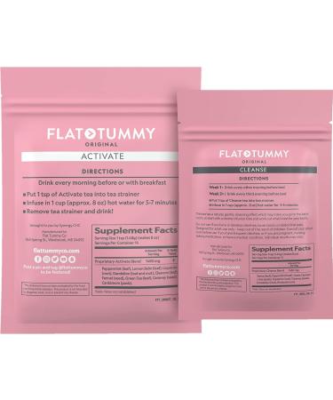 Flat Tummy 2-Step Detox Tea - 2 Week Program to Boost Energy, Speed Metabolism, Reduce Bloating - All Natural Cleanse with Green Tea, Dandelion, Fennel & More - Buy Online on GoSupps.com