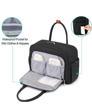 WELAVILA Diaper Bag Tote - Large Convertible Baby Bag with Changing Pad & Insulated Pockets - Unisex Multifunction Travel Diaper Tote (Black) - Buy Online on GoSupps.com