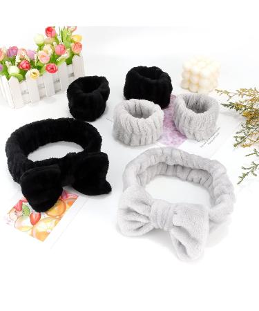 Araluky 6 Pcs Spa Headband Wrist Washband Scrunchies Set for Face Washing - No Drip Cleansing Cuffs - Buy Online on GoSupps.com