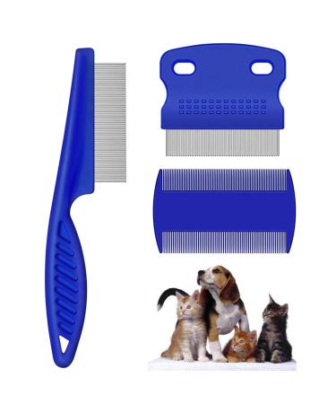 3 pieces cat dog flea comb flea tear stain remover comb pet dog cat care comb stainless steel safe metal tooth removal combs for effective against fleas & lice professional flea comb - Buy Online on GoSupps.com