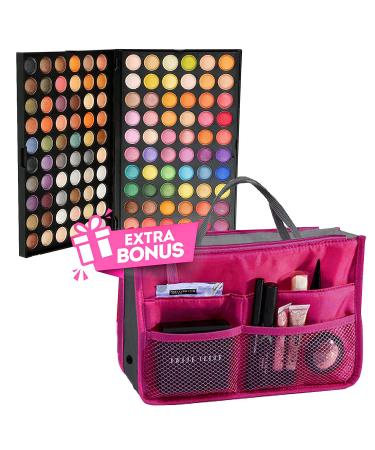 Alayna Eyeshadow Palette Makeup for Eyes 120 Colors Matte Shimmer Metallic Shadow Pallet for Professional or Personal Use + Gift Free Complimentary Cosmetic Bag Organizer Great for Every Woman & Girl
