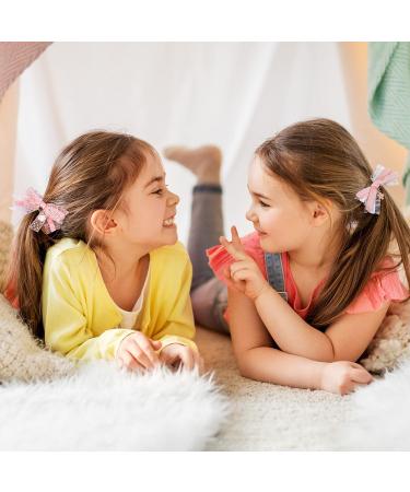 HINZIC 4Pcs Pink Lace Hair Clips - Cute Bow Alligator Clips for Girls - Hair Bow Clip Decoration for Teens & Women - Buy Online on GoSupps.com