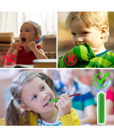 Chew Pencil Topper Set - 8 Pack Silicone Chewing Chains & Bite Rings for Kids with Autism & ADHD - Chewable Jewelry Toys in Red Blue & Green - Buy Online on GoSupps.com
