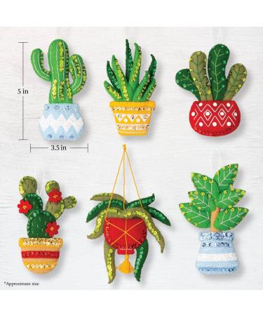 Bucilla House Plants Felt Ornament Making Kit - Set of 6, DIY Needlepoint Arts & Crafts - 89634E - Buy Online on GoSupps.com