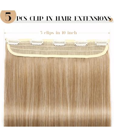 26 Fashion Half Full Head One Piece Clip in Hair Extensions - Light Ash Brown & Bleach Blonde 26 Inch - Buy Online on GoSupps.com
