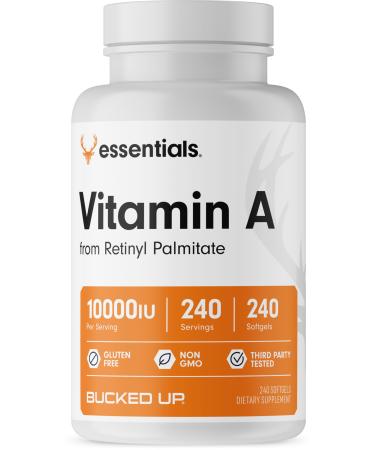 Bucked Up Vitamin A 10000IU Per Serving Essentials (240 Servings 240 Softgels)