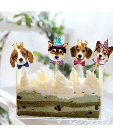 TSJ 24PCS Dog Cupcake Toppers Dogs Face Cake Toppers Puppy Pet Theme Birthday Party Decorations Supplies for Kids Dog Cupcake Topper New - Buy Online on GoSupps.com
