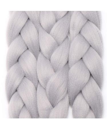 SEGO 3 Packs 24 Inch Crochet Afro Braid Extensions | Silver-Gray Synthetic Hair for Braiding - Buy Online on GoSupps.com
