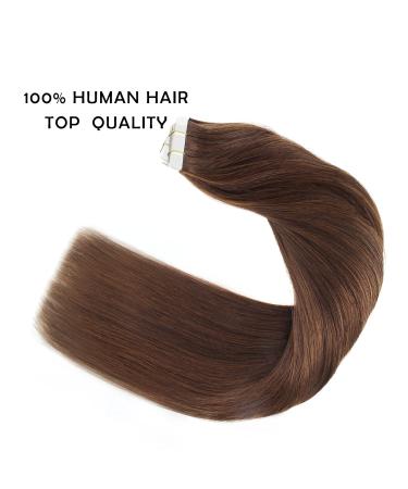 Sassina Double-Sided Tape in Hair Extensions - Real Chocolate Brown Seamless Skin Weft 45cm 20 Pieces 50g #3 - International Shipping Available - Buy Online on GoSupps.com