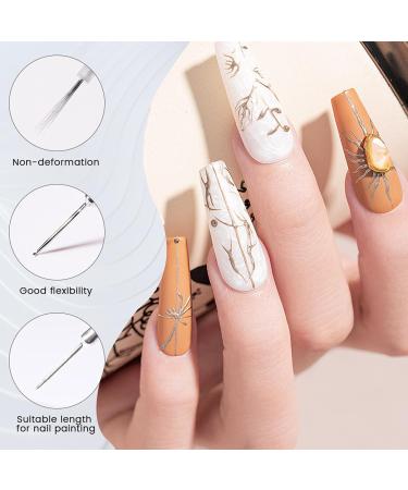 NLFOX Gel Liner Nail Art - 4 Colors Black White Glitter Gold Silver Gel Liner Nail Polish Paint for Nail - 4 * 8ml French Manicure Gel Polish - Uv Liner Nail Gel for Nail Design - Buy Online on GoSupps.com
