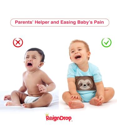 ReignDrop Stomach Wrap for Newborns - Gas & Colic Relief Baby Belt with Flaxseed & Lavender - Sloth Design - Buy Online on GoSupps.com